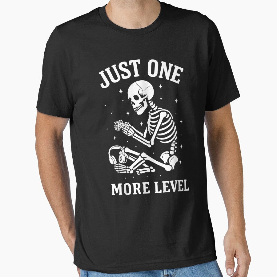 Just One More Level Gamer Skeleton Funny by StickChic