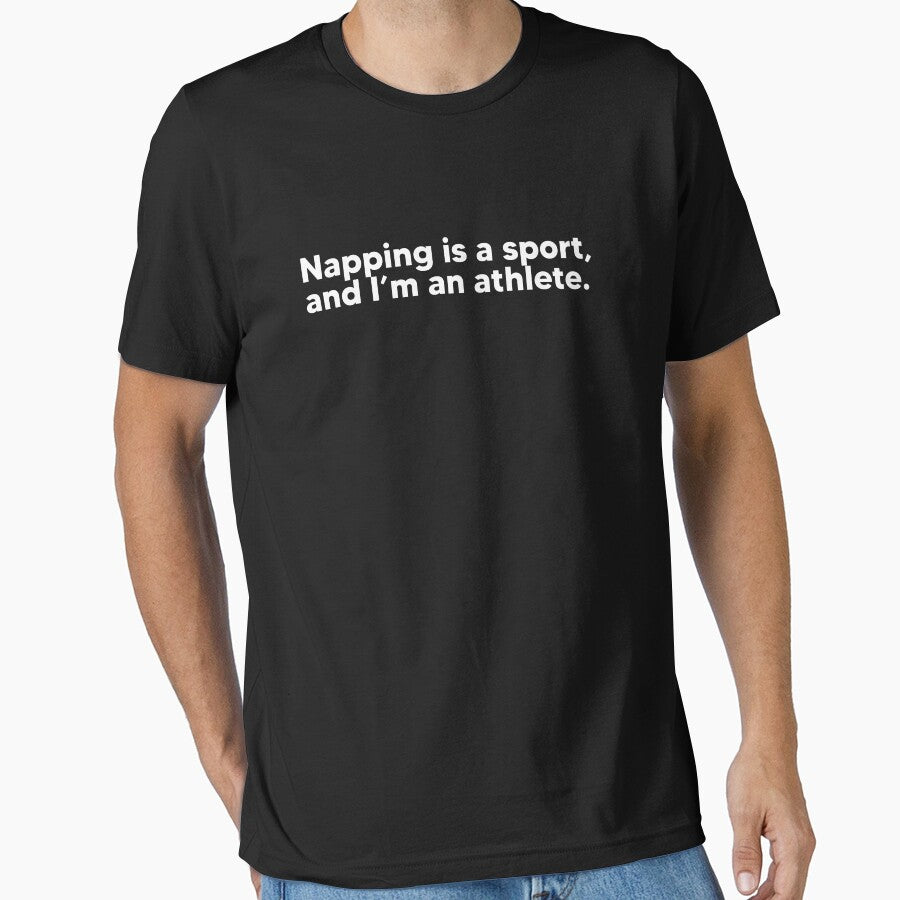 Napping is a sport... - white by Lateef Prints