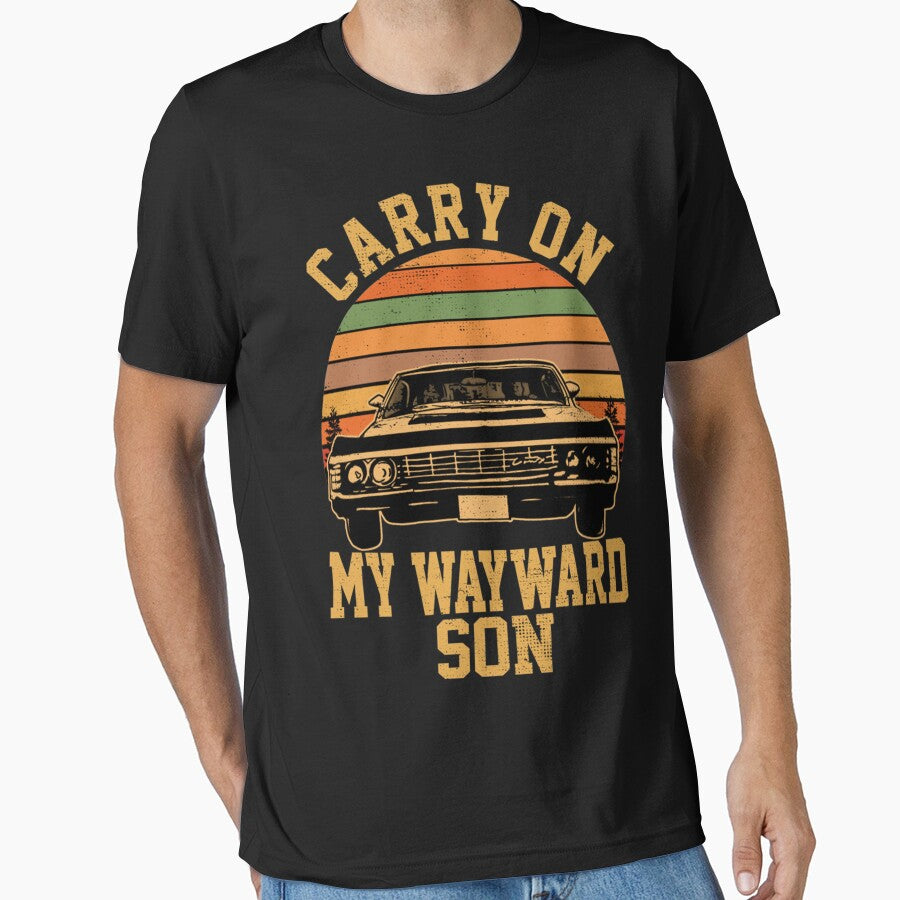 Carry on my Wayward Son, supernatural Vintage sunset distressed style Essential by ger2jmavis