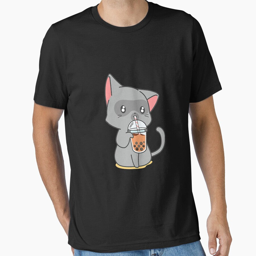 Bubble Tea Kawaii Boba Tea Japanese Lover Cat Kitten Anime Premium by mendozaq