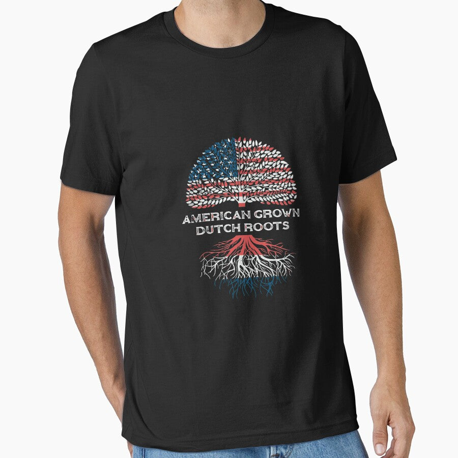 American Grown Dutch Roots Long Sleeve Us Flag Men Women by oltonomer8