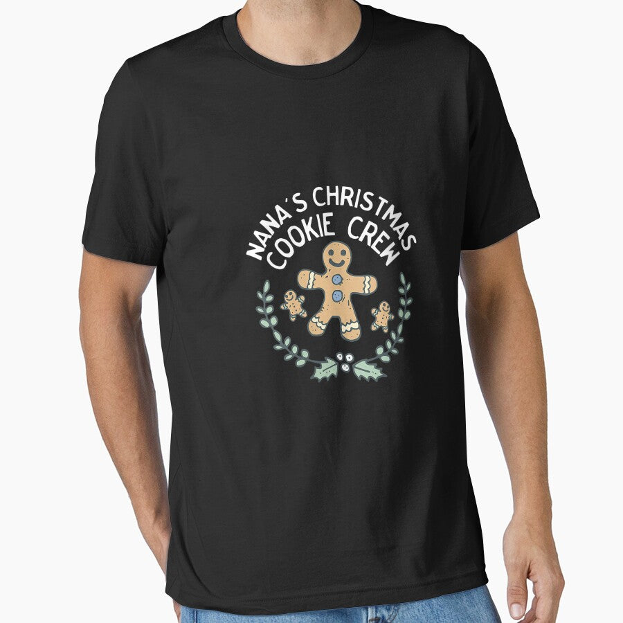 Womens Cute Nana39;s Christmas Cookie Crew for Grandchild Grandkid V-Neck T-Shirt by BehmeJenell