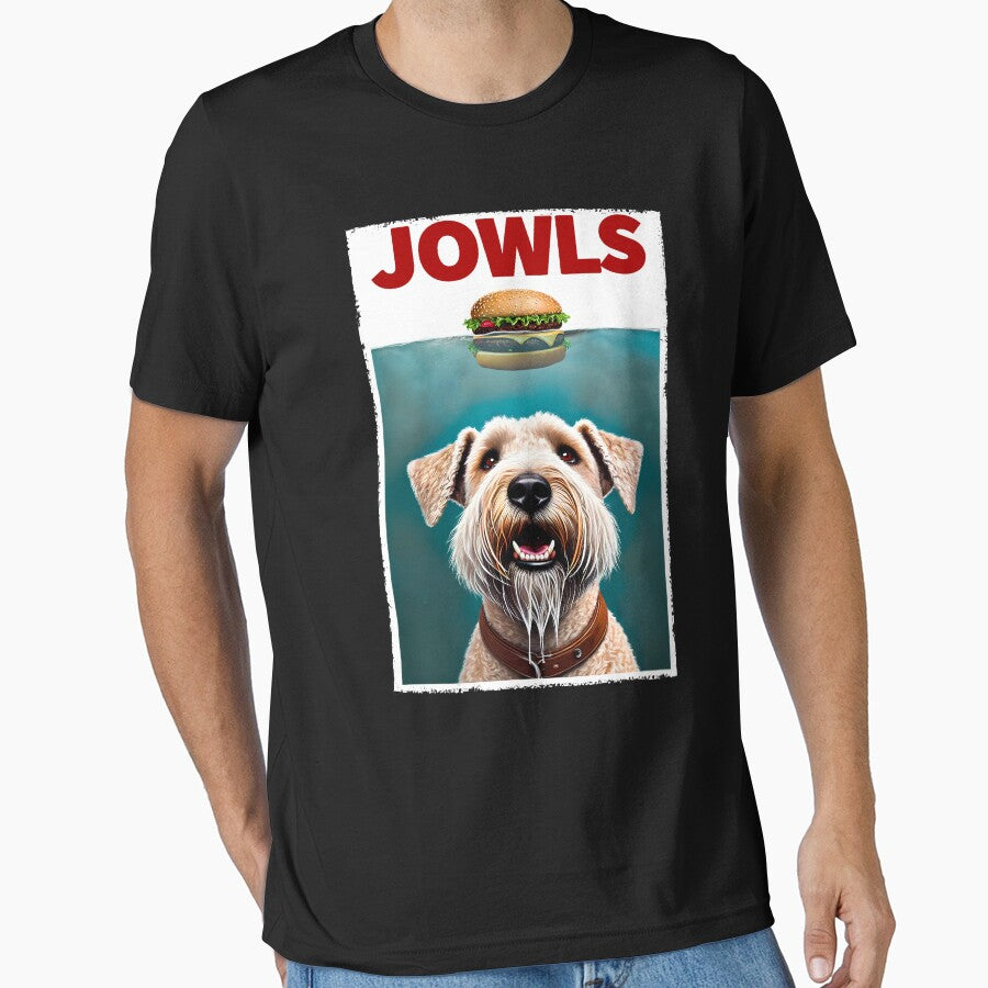 Funny Soft Coated Wheaten Terrier and Hamburger Parody Jowls Dog Lover by Kimberley King Art  King Art