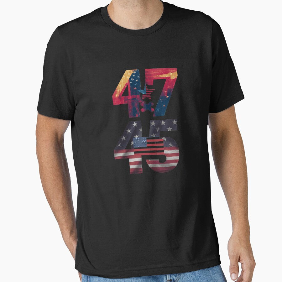 Trump 2024 Vintage T-Shirt - Classic Fit, Crew Neck, Black Adult by SBAR33