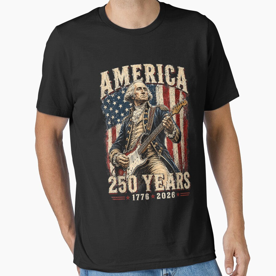 vintage george washington playing guitar 250 years america by CAnastazyshop