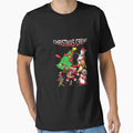 Womens Black Santa Claus Shirt African American Christmas Crew Tee V-Neck T-Shirt by BehmeJenell
