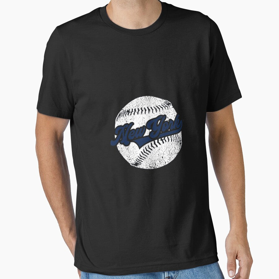Cool New York Baseball NYC Vintage Distressed Long Sleeve T-Shirt by eaneyjulie