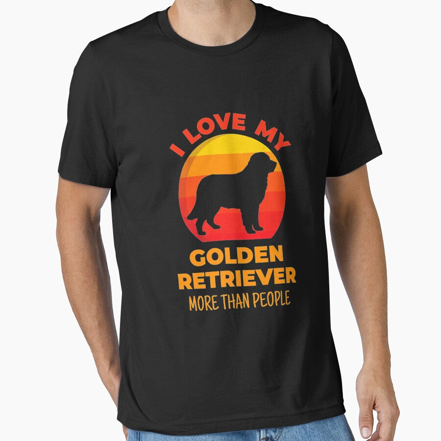 I Love My Golden Retriever More Than People Dogs Introvert Premium by jamielottie