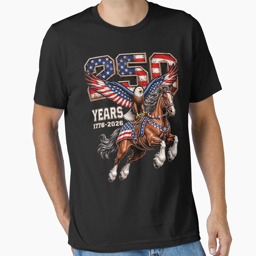 USA 250th Anniversary Bald Eagle & Clydesdale Horse by schoolofbullies