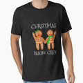 Womens Christmas Baking Crew - Funny Vintage Xmas Gingerbread Man V-Neck T-Shirt by BehmeJenell