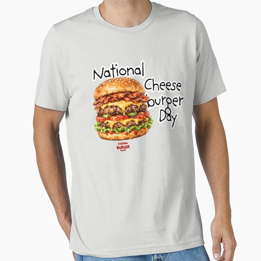 National Cheeseburger Day Watercolor Burger Lover Design by ClamberryStudio
