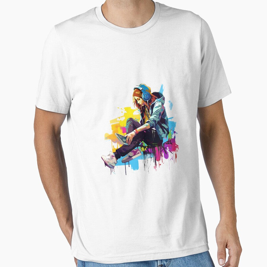 Modern Fashion Girl in Vibrant Graffiti Art by NegarinFashions