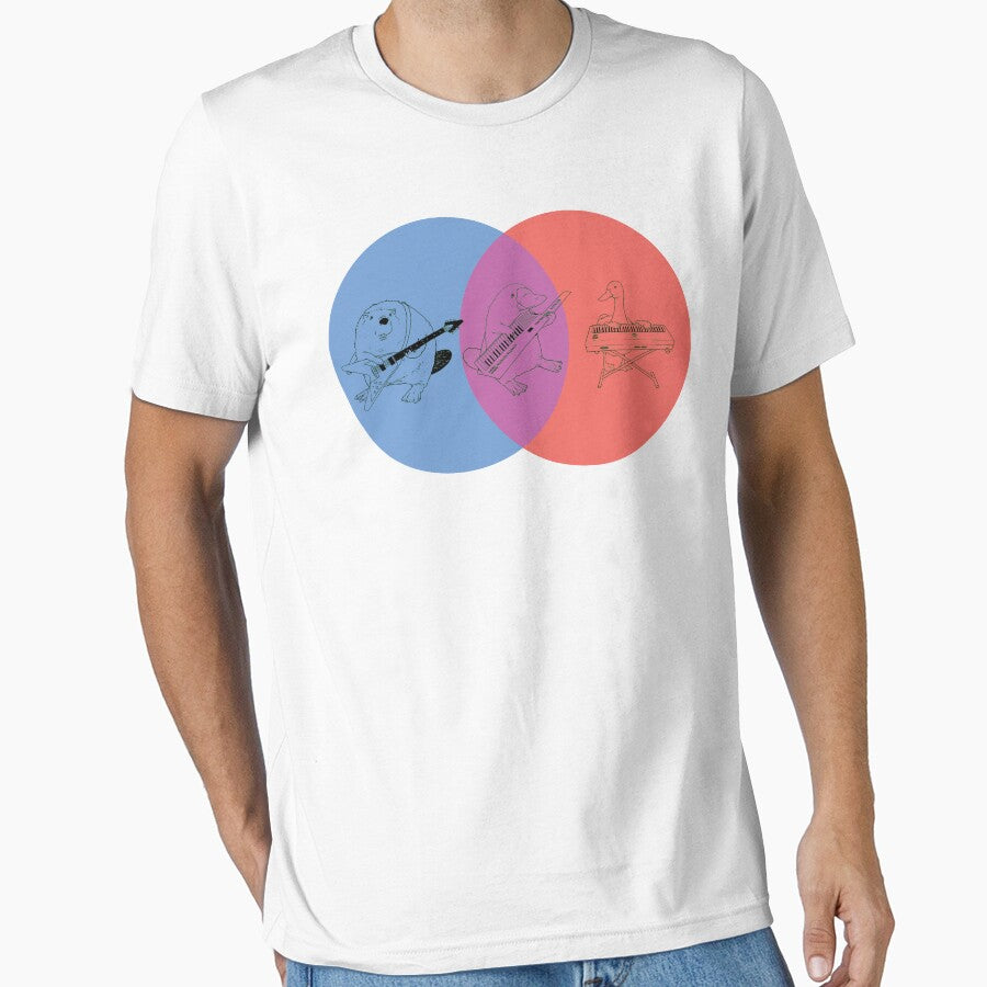 Keytar Platypus Venn Diagram - Blue Purple Red Dark by GuyBlank