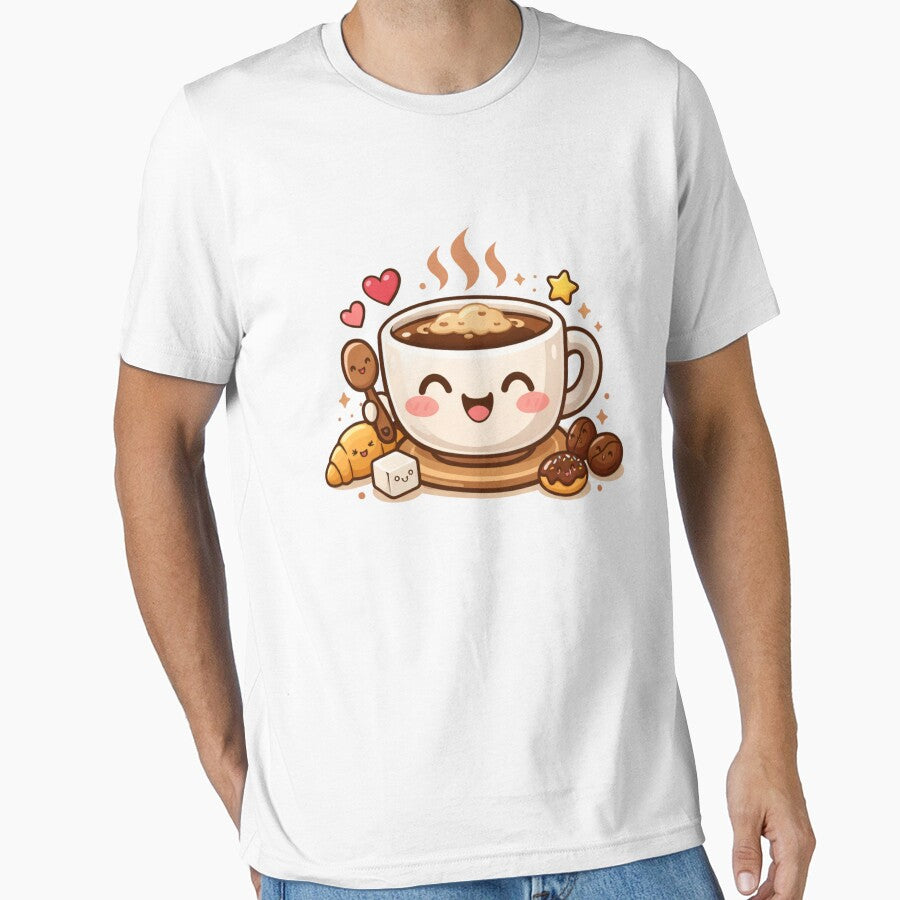 Cute Coffee Cup Illustration - Happy Coffee Mug Design for Coffee Lovers by JoolieCreations