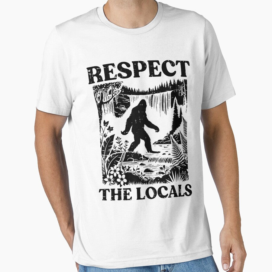 Bigfoot Respect Locals Vintage Sasquatch Park Women Men Kids by GreggRoss