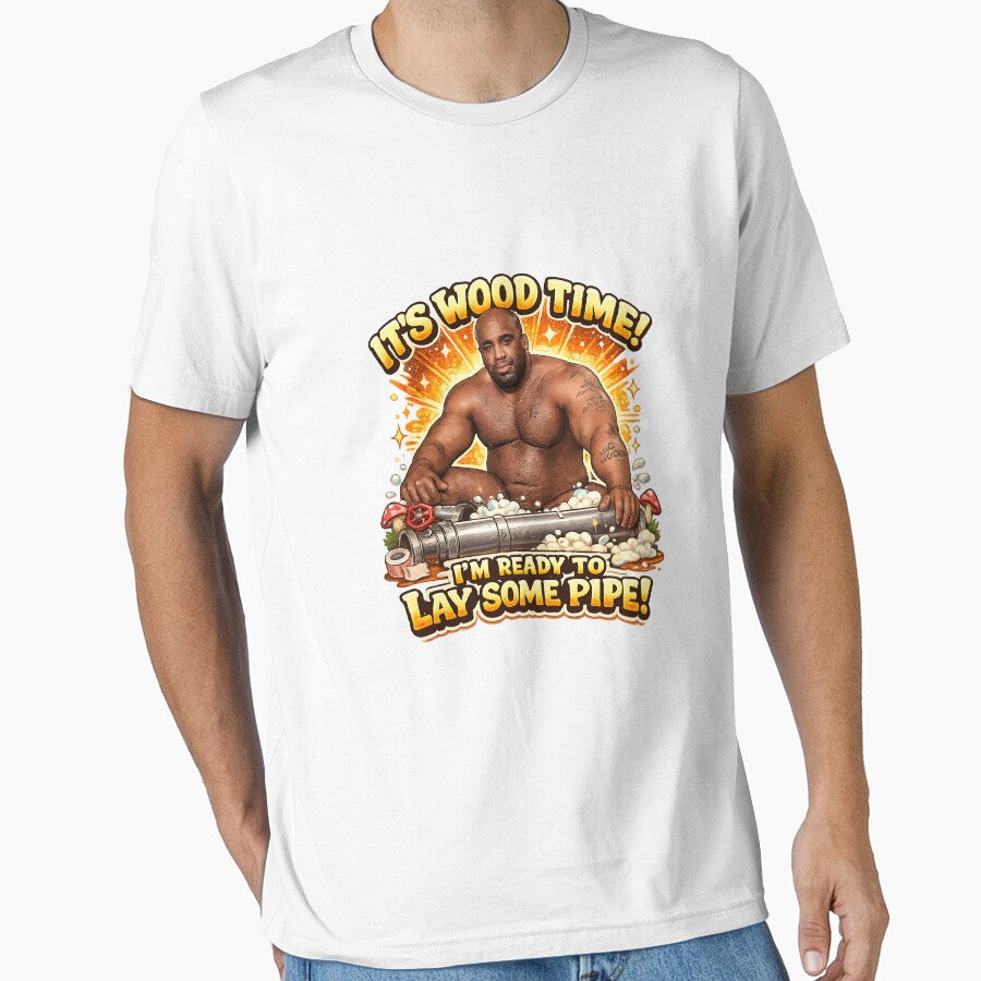 It’s Wood Time! – Funny Retro Meme Pipe Plumber Parody Design by Fine Art California