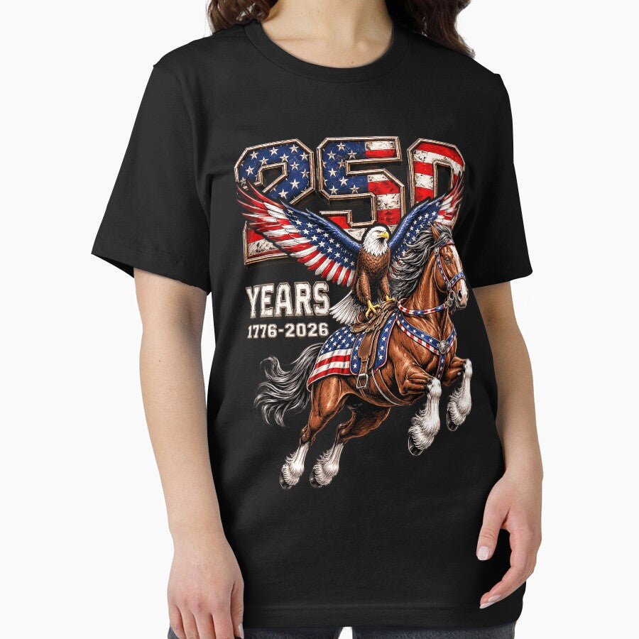 USA 250th Anniversary Bald Eagle & Clydesdale Horse by schoolofbullies