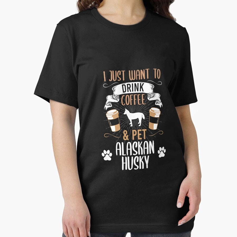 Want To Drink Coffee And Pet Alaskan Husky Dog Lover Premium by belindakari