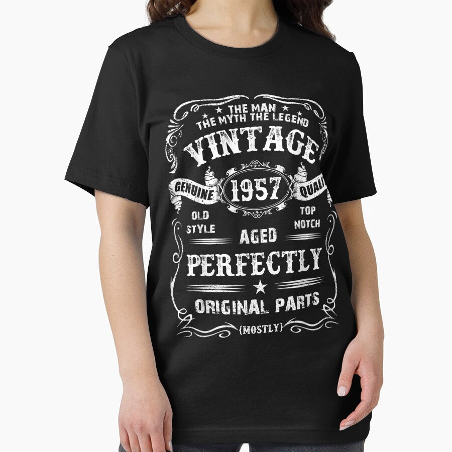 Mens 61Th Birthday Legend Vintage 1957 Original Parts Tee by ElieserGomez