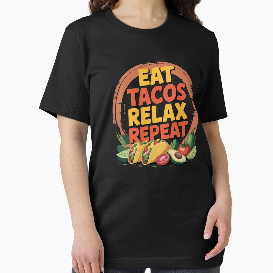 Eat Tacos Relax Repeat Funny Taco Lover Chill Vibes by Nzgiftsandmore
