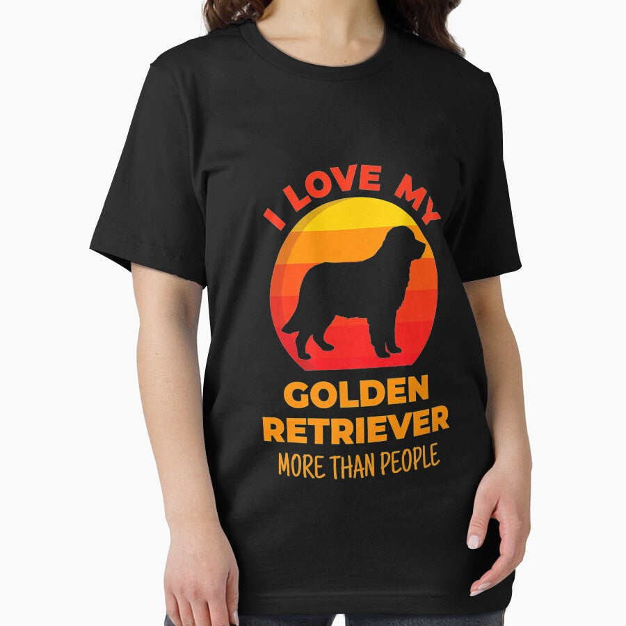 I Love My Golden Retriever More Than People Dogs Introvert Premium by jamielottie