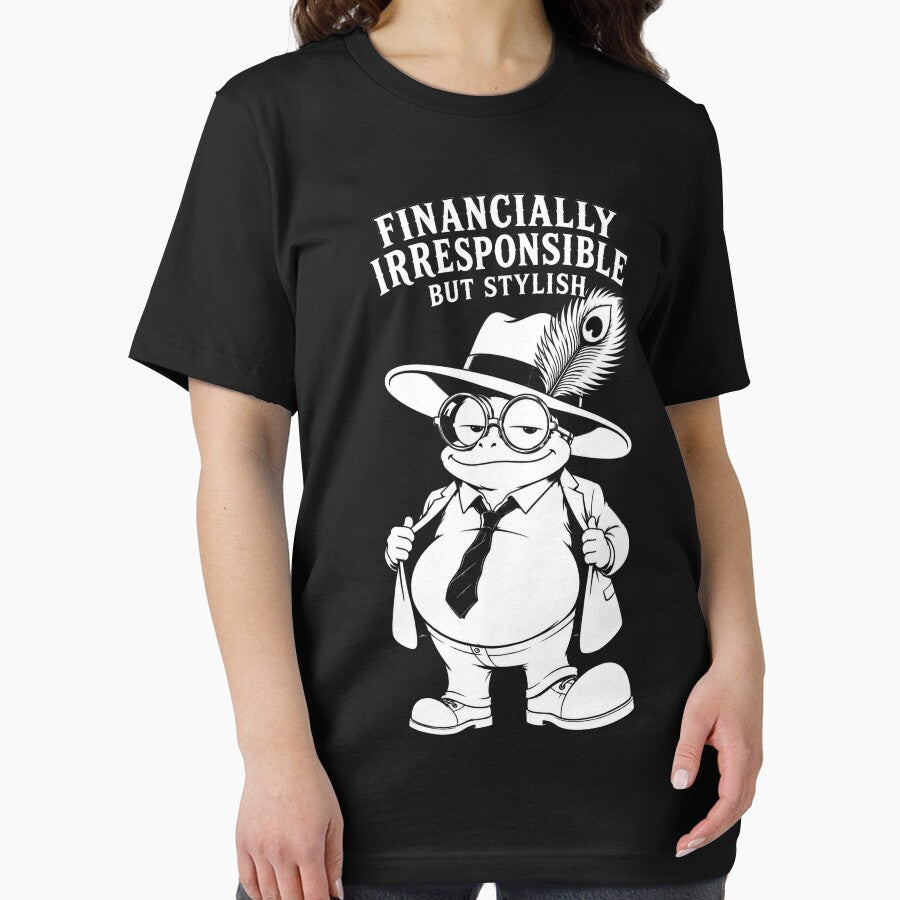 Financially Irresponsible But Stylish Frog by JustLaughCo