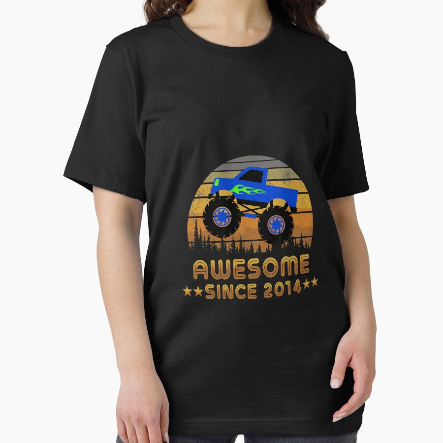 Awesome Since 2014 6th Birthday Monster Truck Gift Long Sleeve T-Shirt by politevann