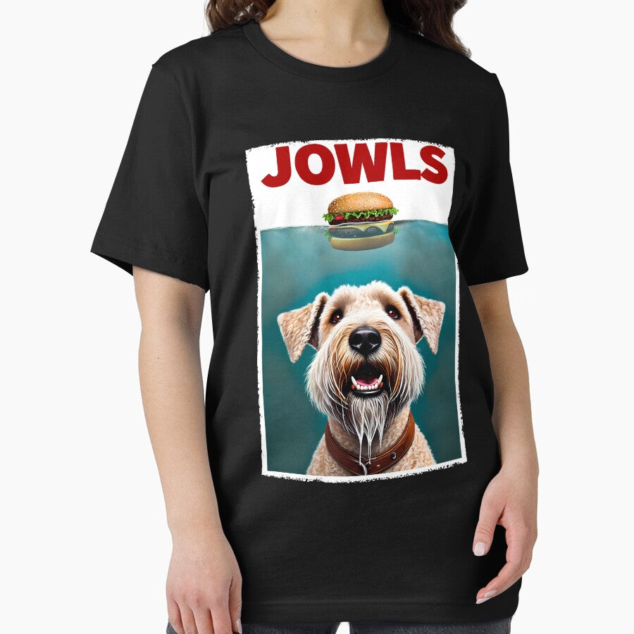 Funny Soft Coated Wheaten Terrier and Hamburger Parody Jowls Dog Lover by Kimberley King Art  King Art