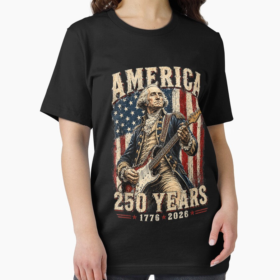 vintage george washington playing guitar 250 years america by CAnastazyshop