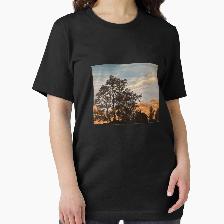 Sunset Tree Line Painting Premium by SilvanaBartheld