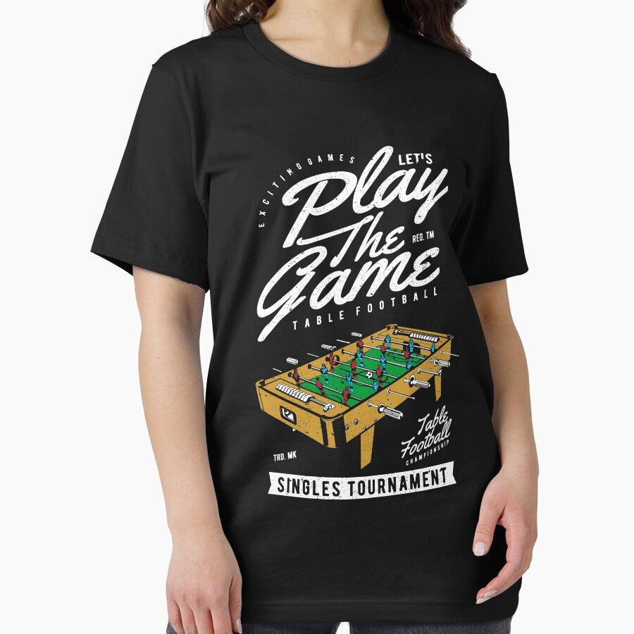 Let's Play The Game Table Football Shirt Cool Graphic T-Shirt Great Gift for Foosball Player Unisex Short-Sleeve Jersey Tee by Panda Branda