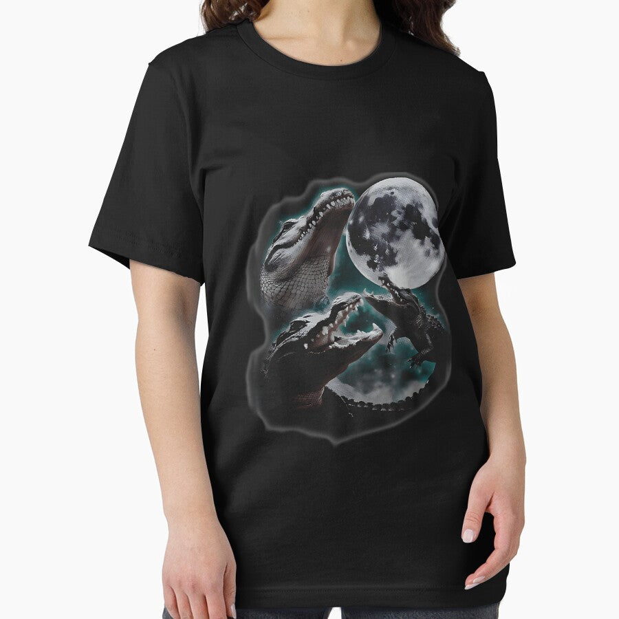Three Weirdcore Crocodile At Moon by rcgela