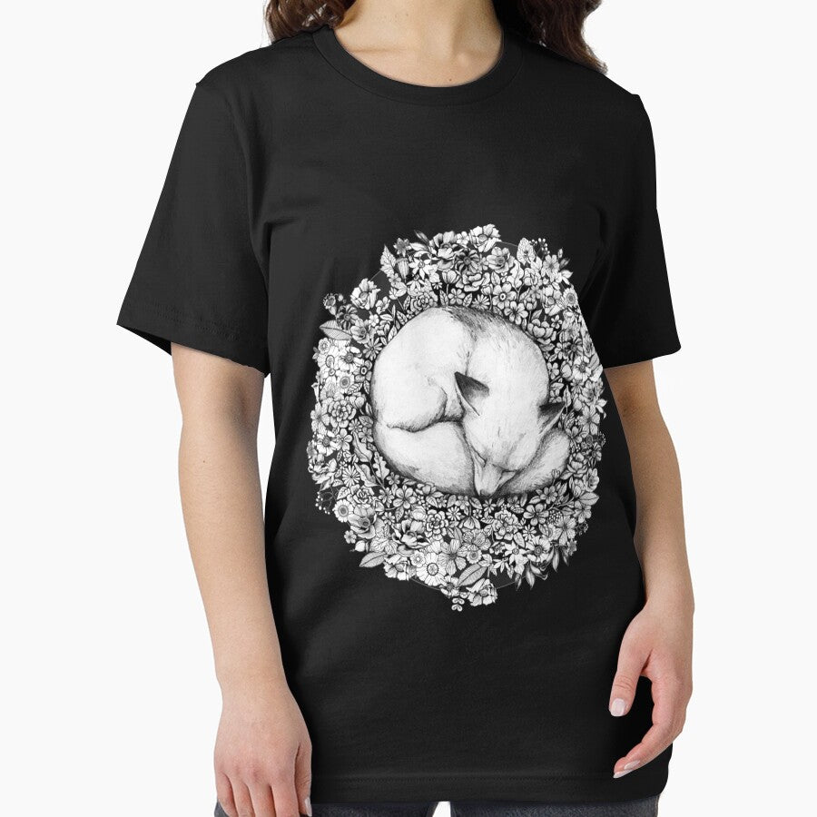 Fox Sleeping in Flowers Premium by Sarlene