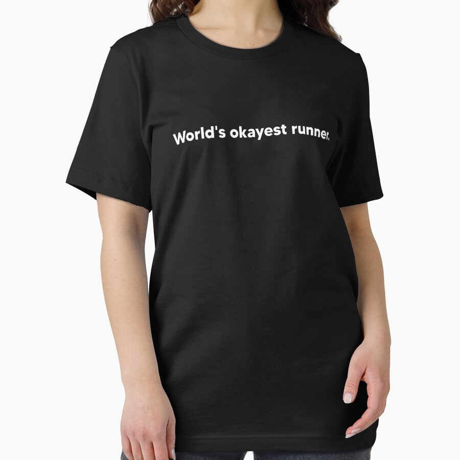 World's okayest runner - white by Lateef Prints