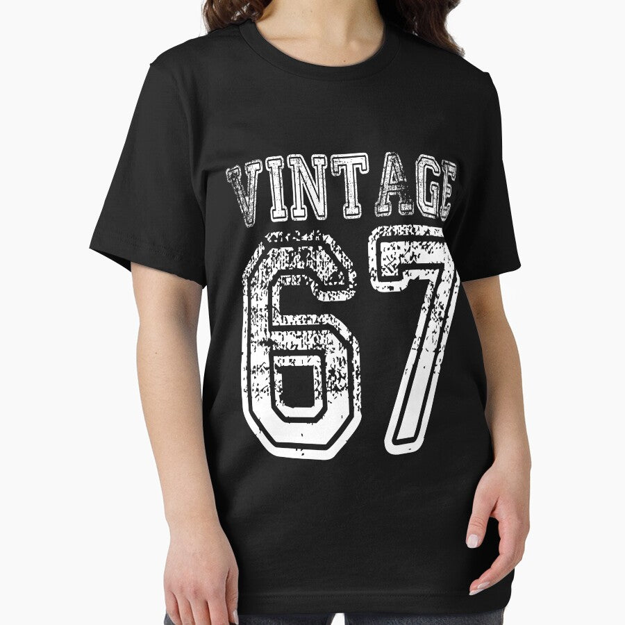 Vintage 67 2067 1967 T-shirt Birthday Gift Age Year Old Boy Girl Cute Funny Man Woman Jersey Style by arcadetoystore