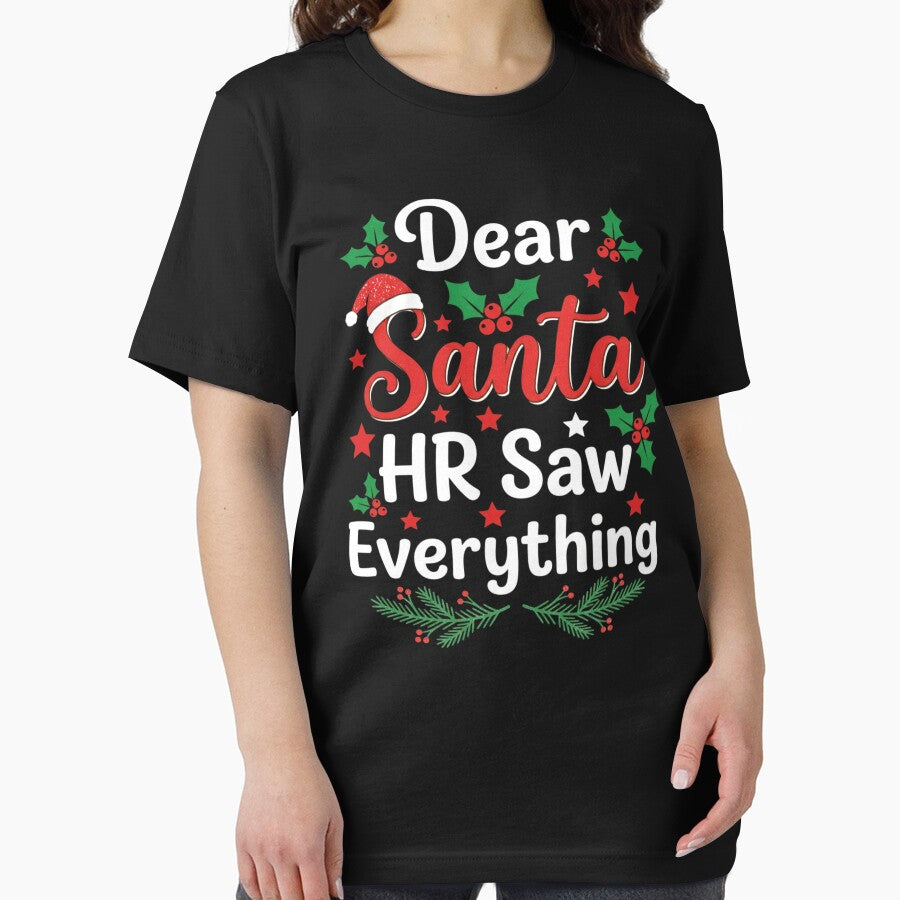 Dear Santa HR Saw Everything Office Christmas Humor by FreshVibe Prints