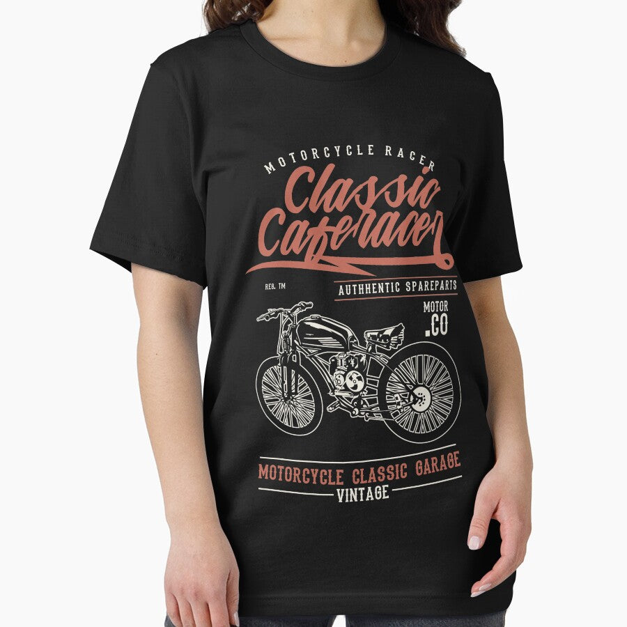 Classic Caferacer Shirt Cool Vintage Motorcycle T-Shirt Great Gift for Biker Motorcyclist Unisex Short-Sleeve Jersey Tee by Panda Branda
