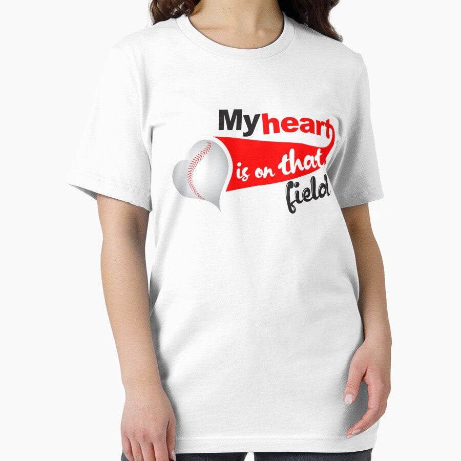 My Heart is on that Field Baseball shirt, Hand screen printed, Baseball Mom Top, Outdoor activities, Weekend shirt by lemonpoo8