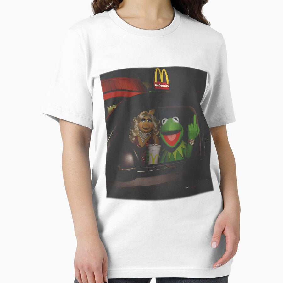 Kermit Frog Miss Piggy Fast Food Car Retro Rebel Attitude Funny Dark Humor Puppet Meme Casual by LindaCharlene8
