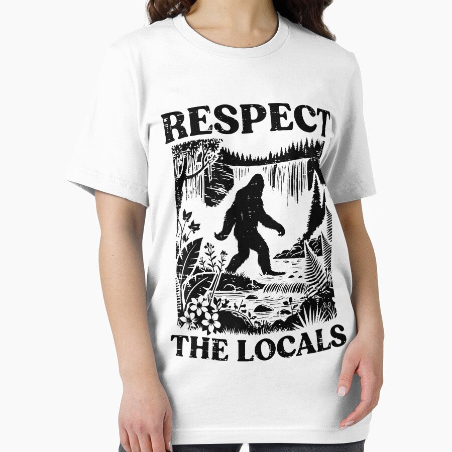 Bigfoot Respect Locals Vintage Sasquatch Park Women Men Kids by GreggRoss