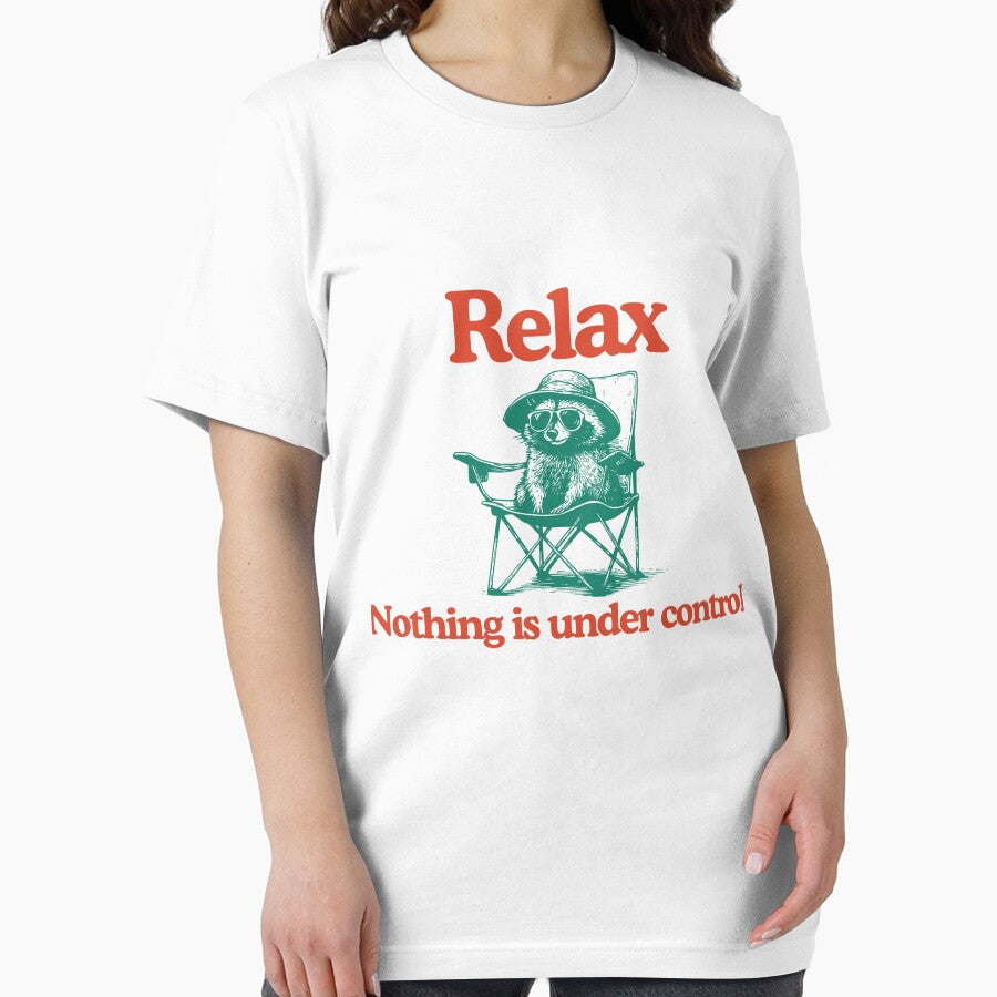 Chill Raccoon Vintage- Relax Nothing Is Under Control Trash Panda Tee, Summer Racoon by anselmnacht