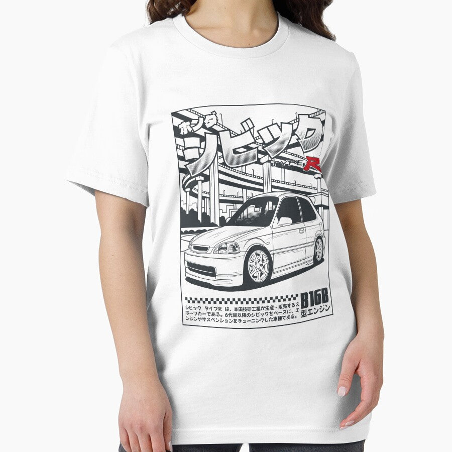 Civic Type R EK9 Caricature (Black Print) by idrdesign