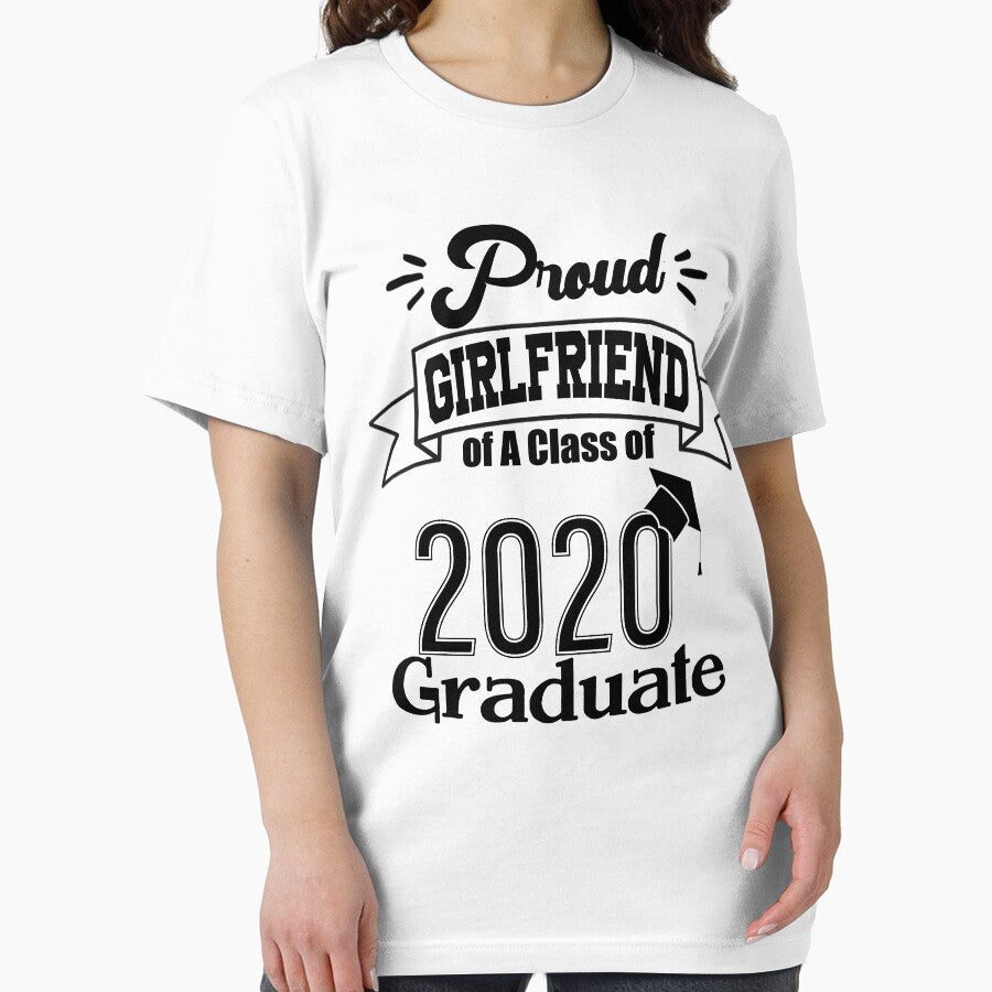 Proud Girlfriend of a 2020 graduate- Graduate - Women's Graduation Gifts under 25 for college or high school grad- Crew neck by YouHappyMyHappy