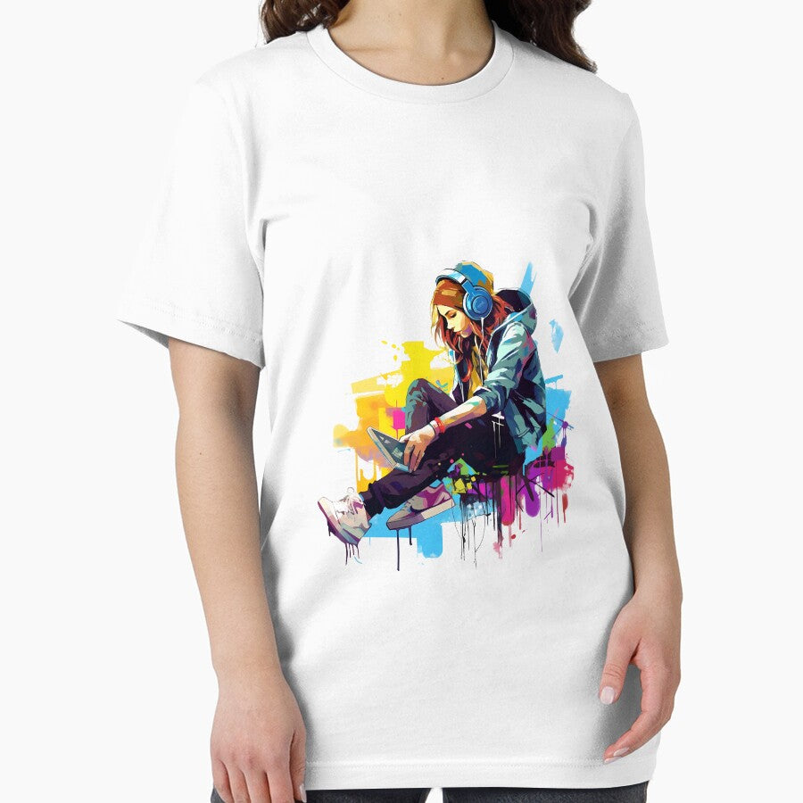 Modern Fashion Girl in Vibrant Graffiti Art by NegarinFashions