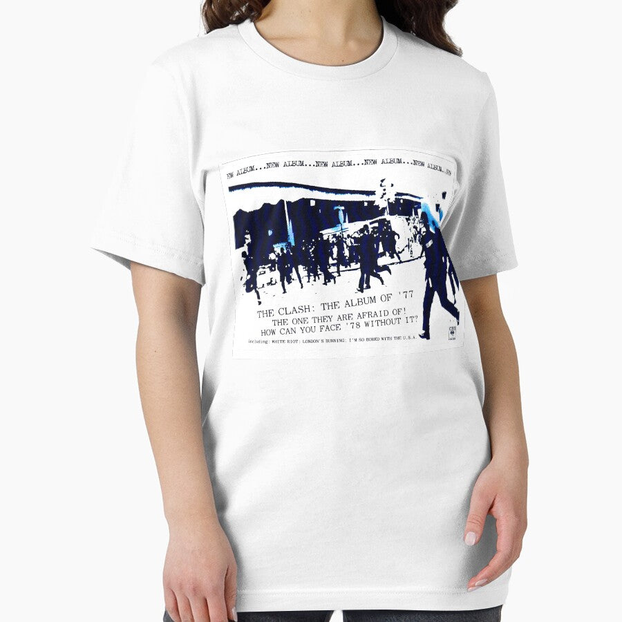 Clash 1977 White Riot graphic tshirt by DFDesignMarket