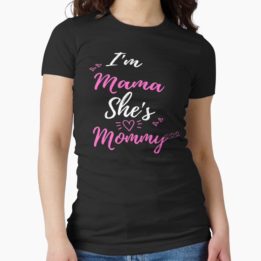 I'm Mama She's Mommy Slim Fit T-Shirt by mehdi zaidoune