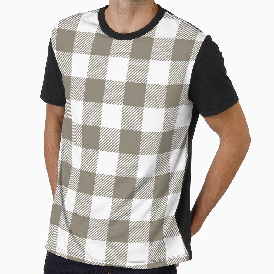 Stone and White Gingham Print All Over by Feeling Artsy