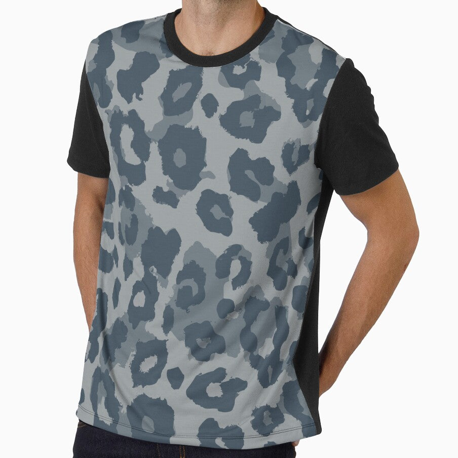 Grunge Leopard Pattern in Charcoal Blue / Grey by SamJanner