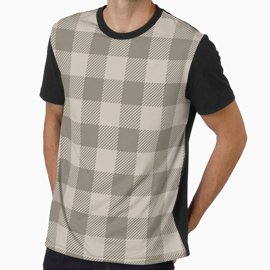 Stone and Beige Gingham Print All Over by Feeling Artsy