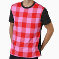 Bright Pink and Red Gingham Print All Over by Feeling Artsy